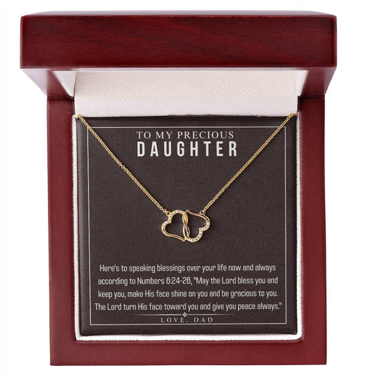 Everlasting Love Solid Gold Necklace, Thinking of You, Daughter Gift from Dad