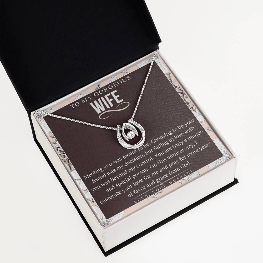 Lucky In Love Necklace, Anniversary Gift For Wife