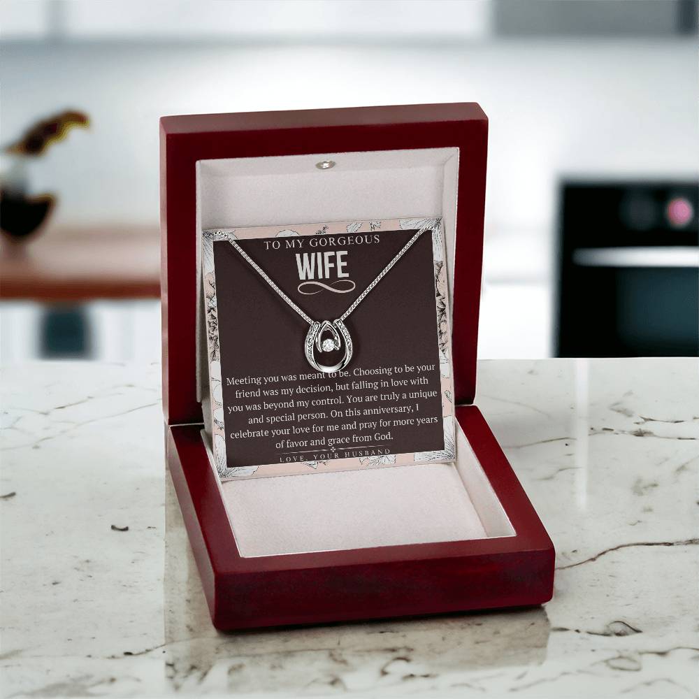 Lucky In Love Necklace, Anniversary Gift For Wife