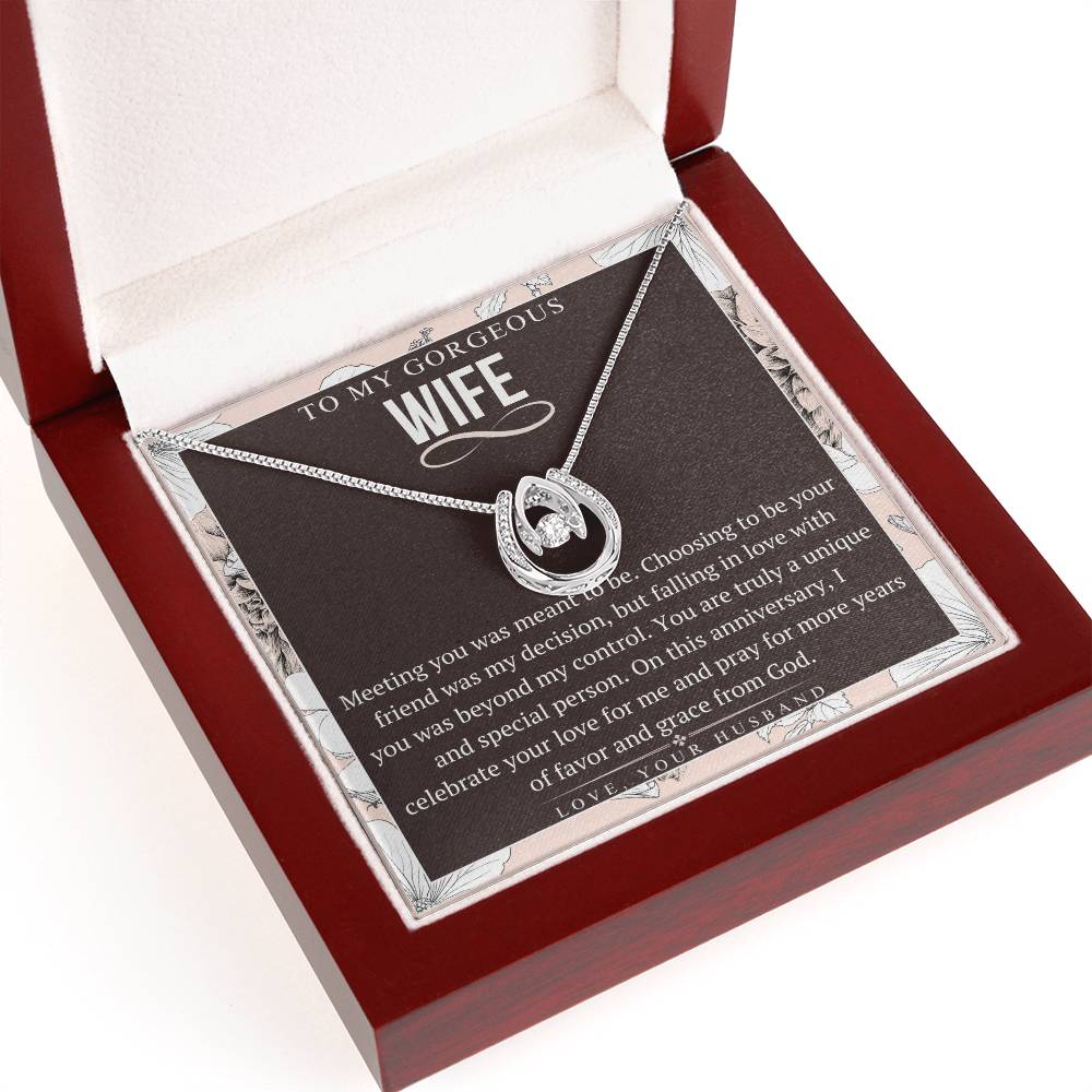 Lucky In Love Necklace, Anniversary Gift For Wife