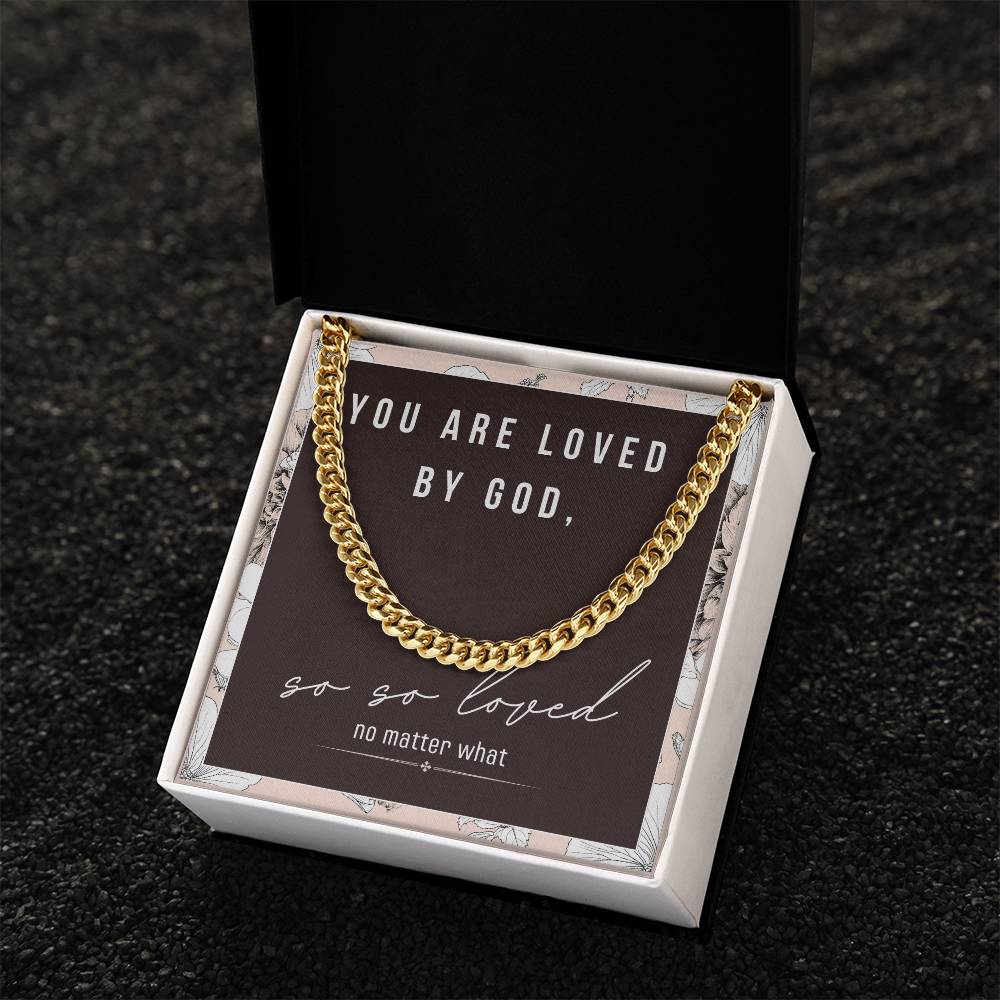 Cuban Link Chain,So Loved By God Necklace For Men
