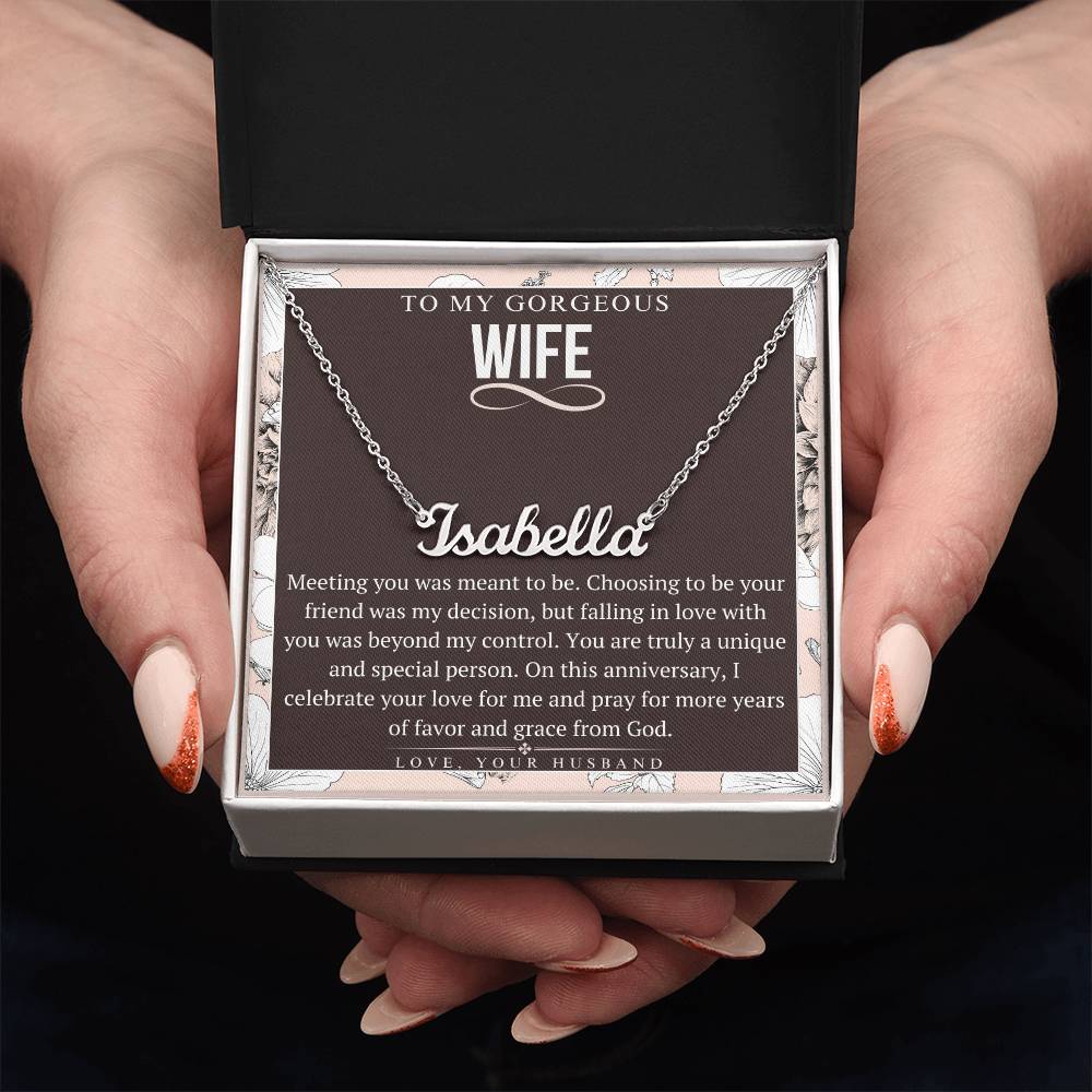 Name Necklace, Anniversary Gift For Wife