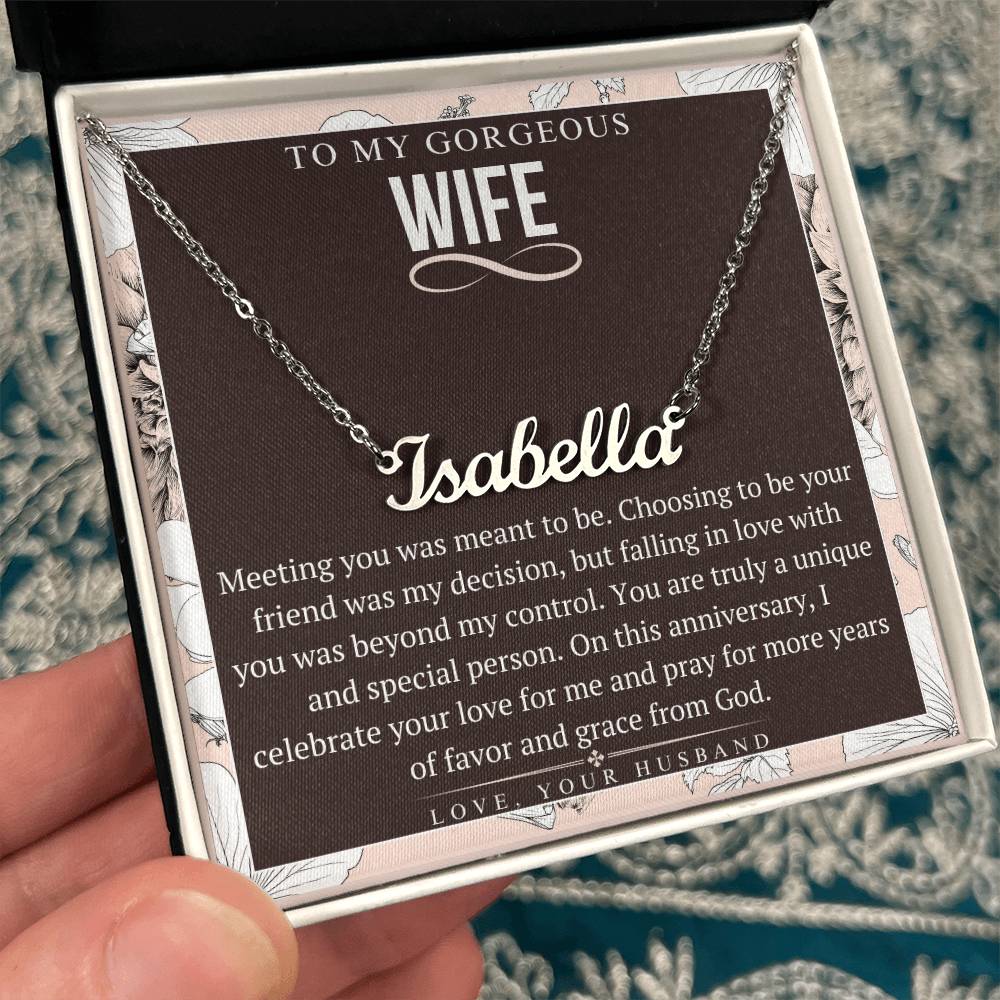 Name Necklace, Anniversary Gift For Wife