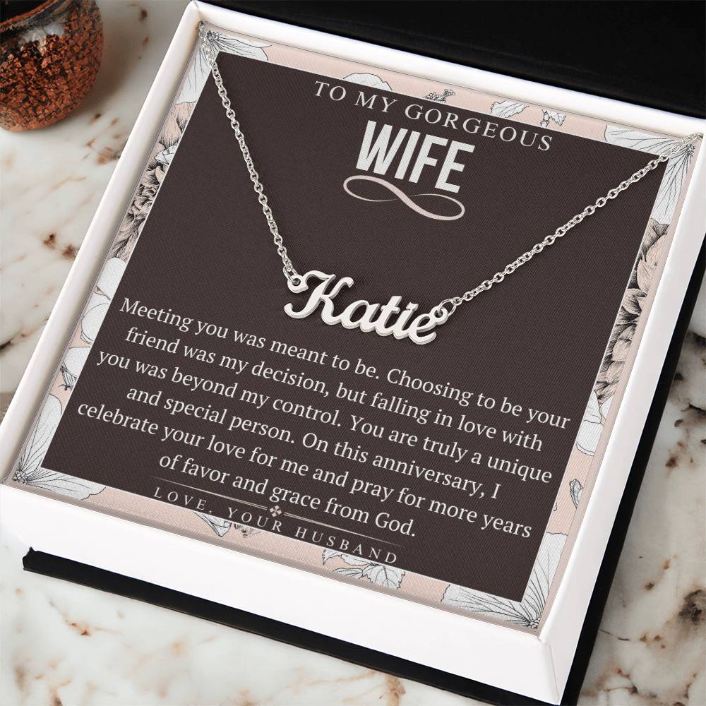 Name Necklace, Anniversary Gift For Wife