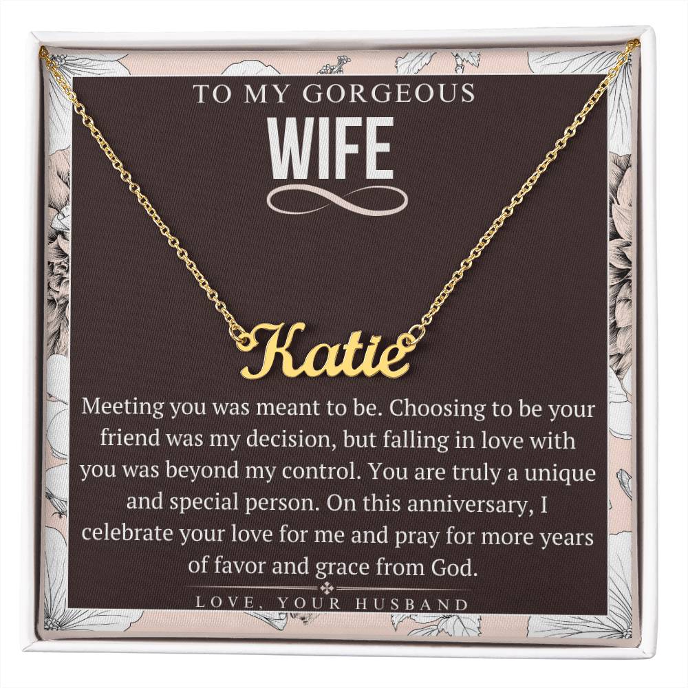 Name Necklace, Anniversary Gift For Wife