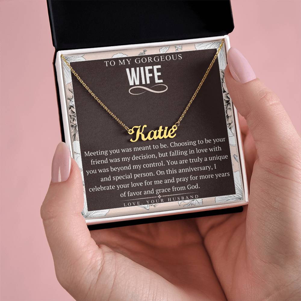 Name Necklace, Anniversary Gift For Wife