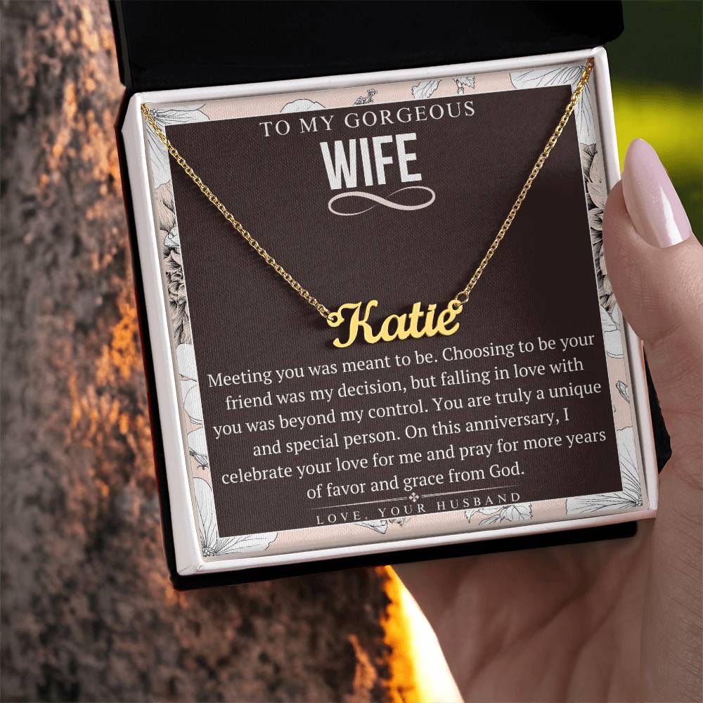 Name Necklace, Anniversary Gift For Wife