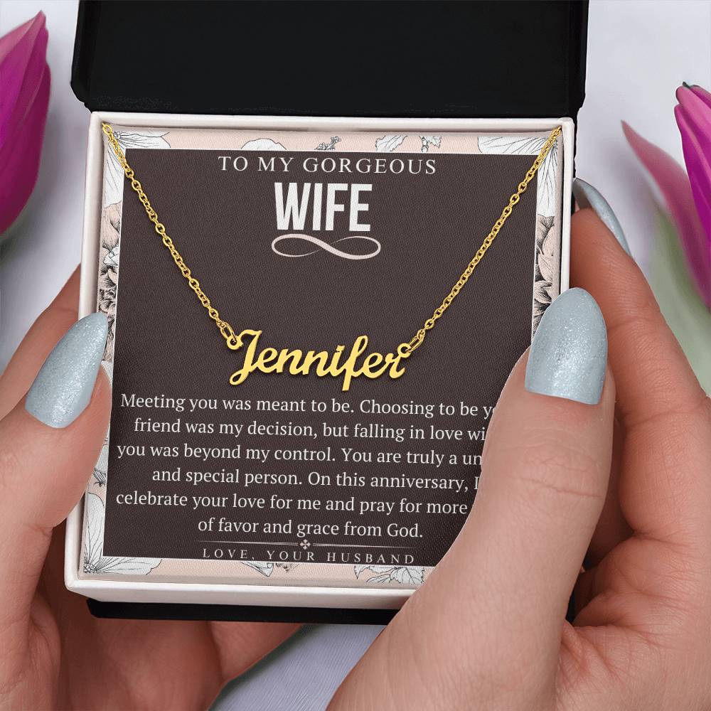 Name Necklace, Anniversary Gift For Wife