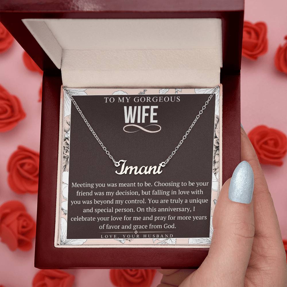 Name Necklace, Anniversary Gift For Wife