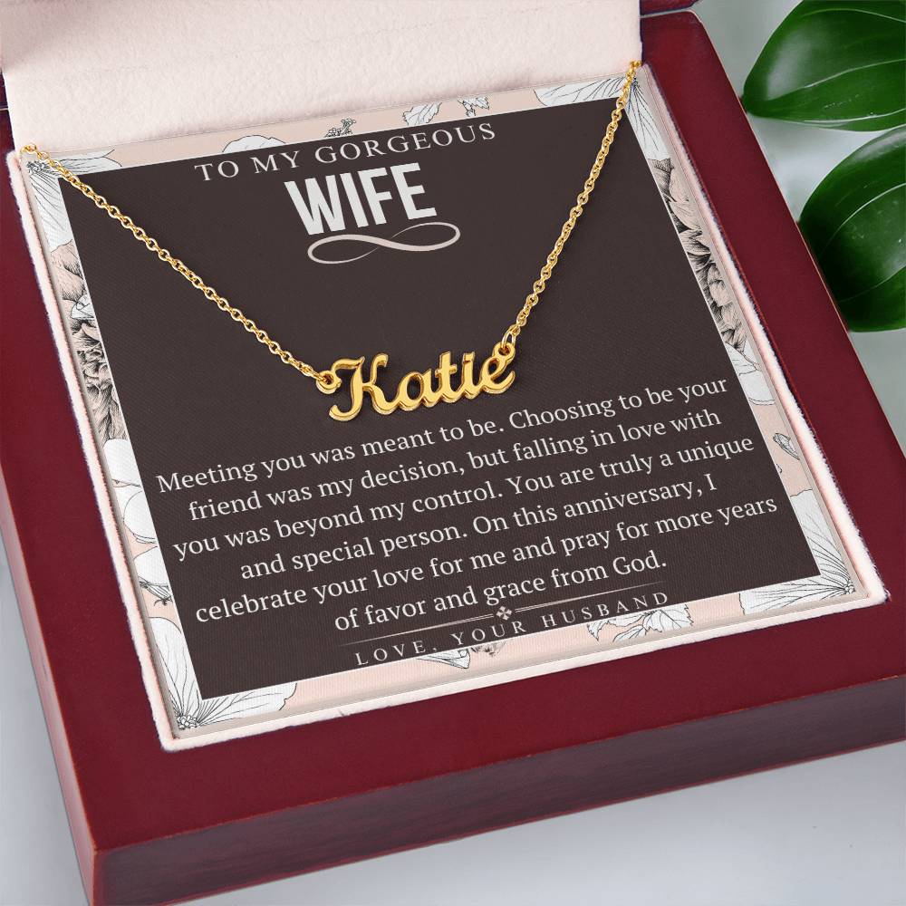 Name Necklace, Anniversary Gift For Wife